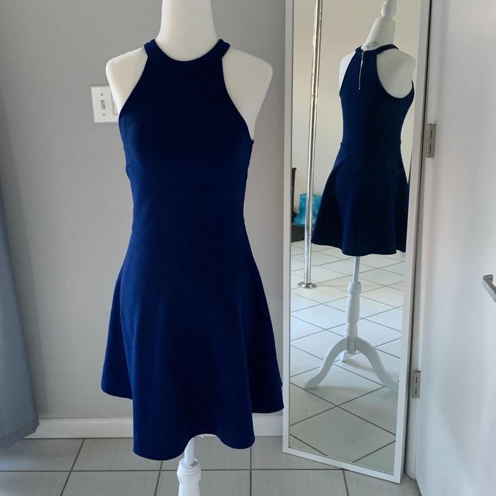 H&M Fit and Flare Cobalt Blue Dress
